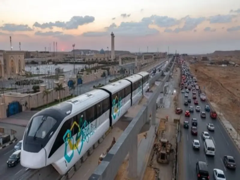 Real photo to the Monorail Egypt in New Cairo Station.